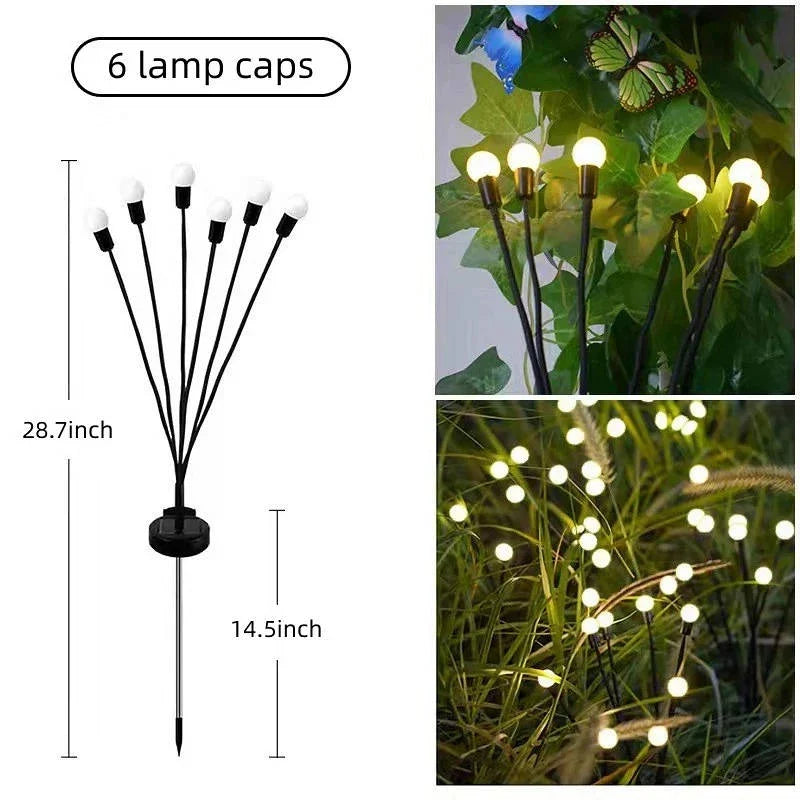 Solar Garden Lights Firefly Effect & Swaying Stainless Steel