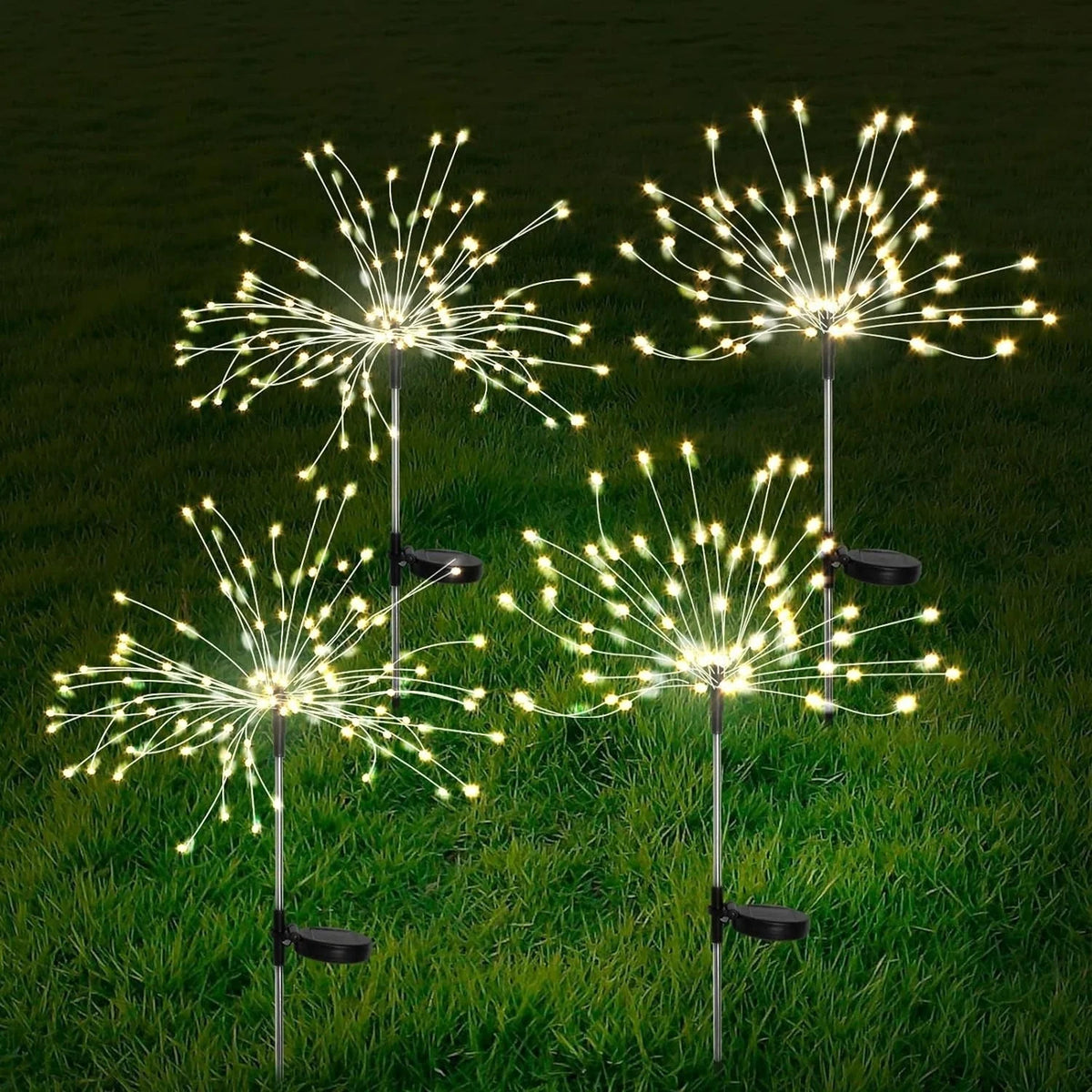 Solar Garden Lights Firework Design Solar-Powered Weatherproof