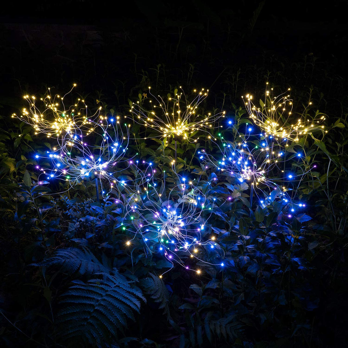 Solar Garden Lights Firework Design Solar-Powered Weatherproof