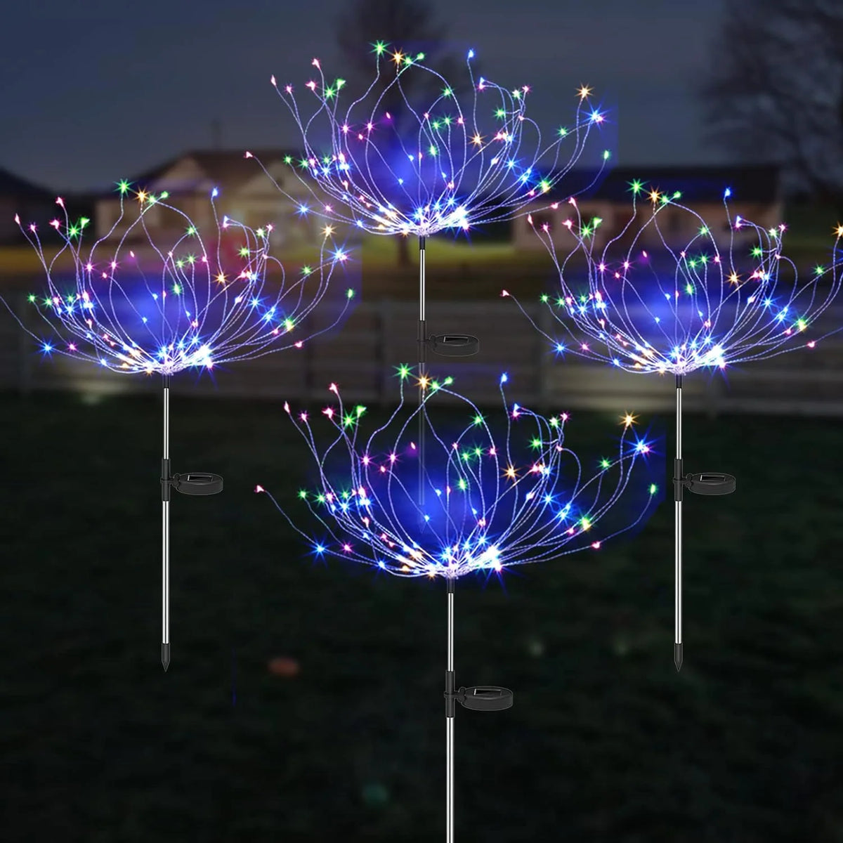 Solar Garden Lights Firework Design Solar-Powered Weatherproof