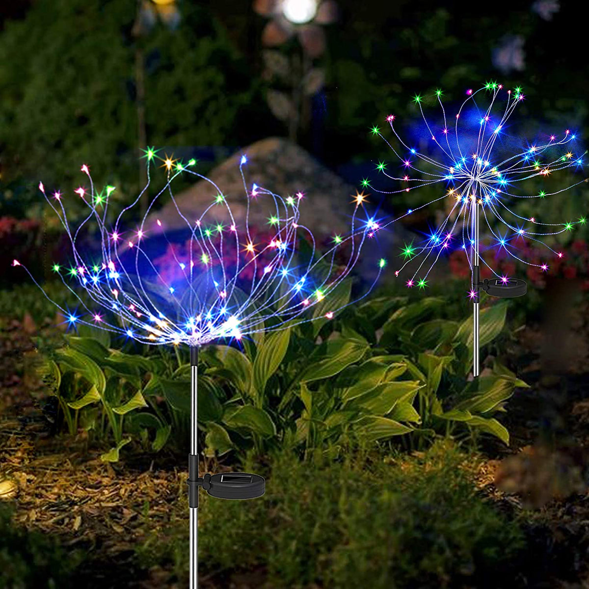 Solar Garden Lights Firework Design Solar-Powered Weatherproof