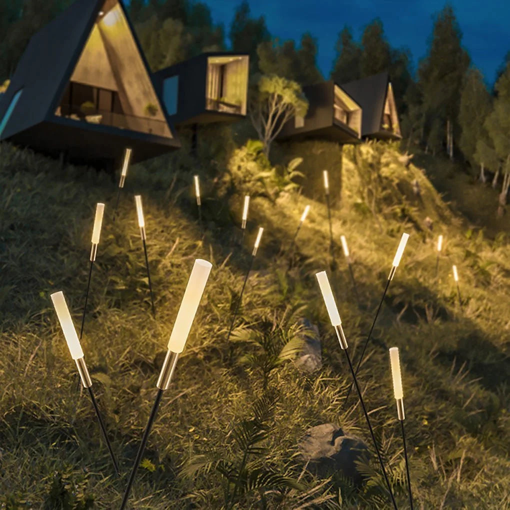 Solar Garden Reed Lights Warm White Weatherproof Up to 8 Hours