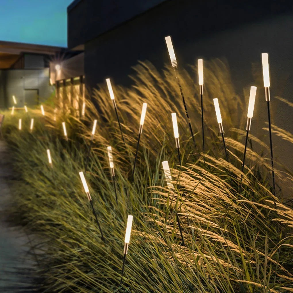 Solar Garden Reed Lights Warm White Weatherproof Up to 8 Hours