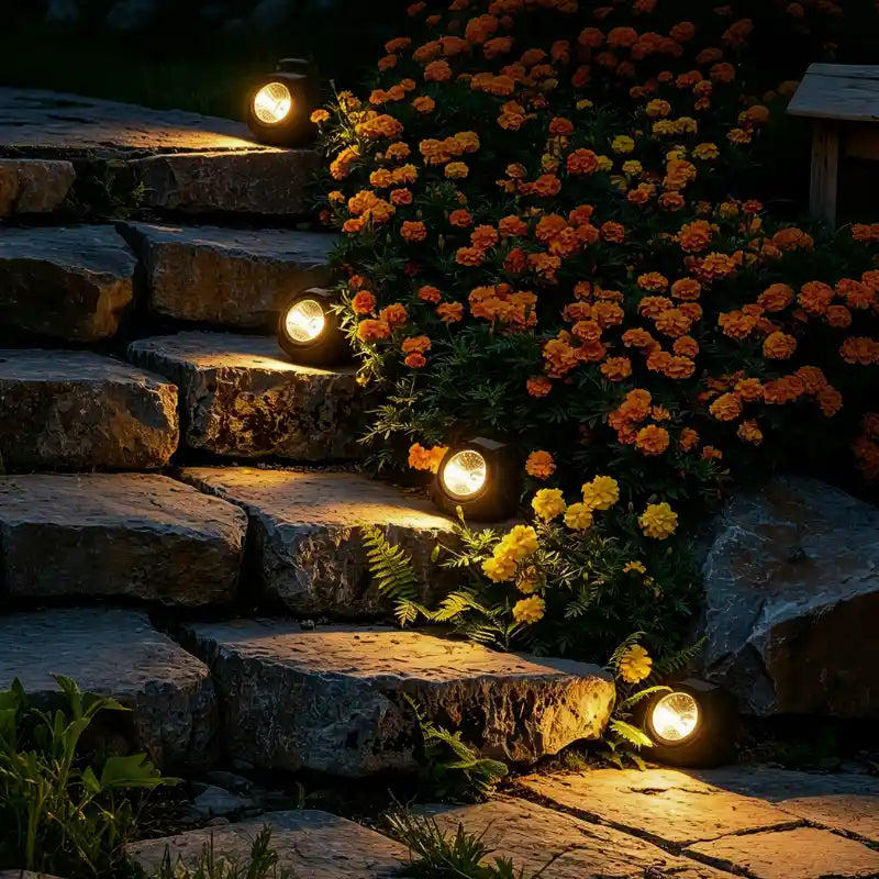 Solar Garden Spotlights Solar-Powered Automatic Dusk Sensor IP65 Waterproof