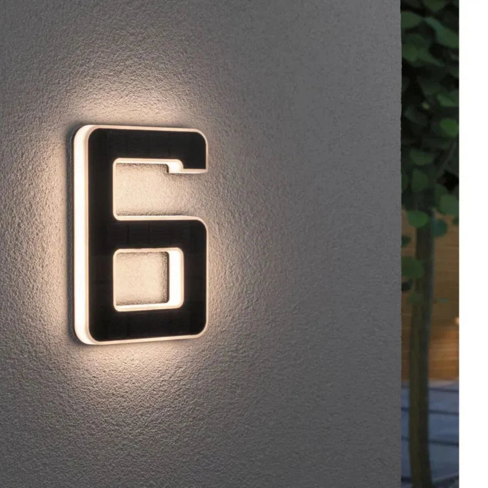 Solar House Number Warm White LED Weatherproof Automatic Dusk Sensor