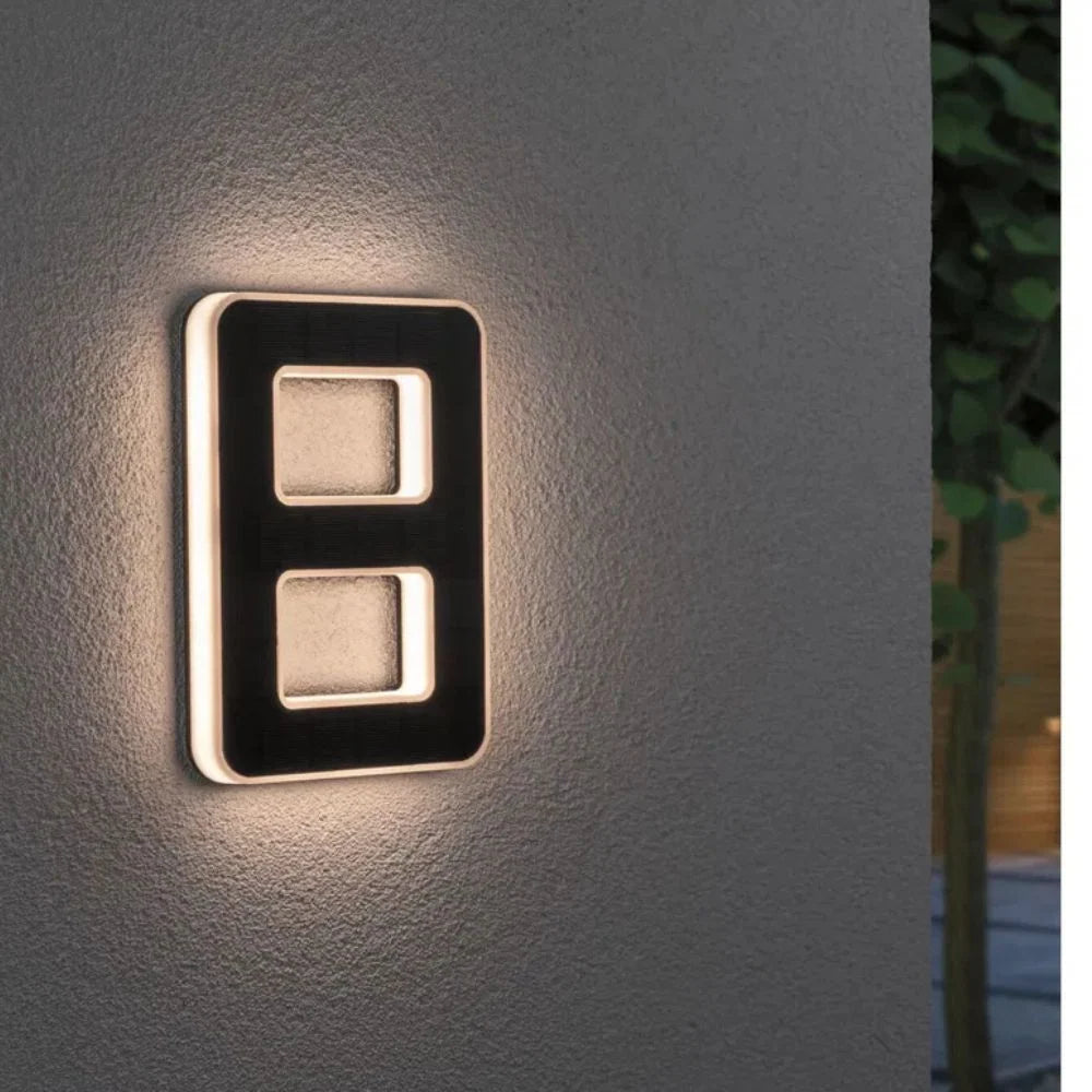 Solar House Number Warm White LED Weatherproof Automatic Dusk Sensor