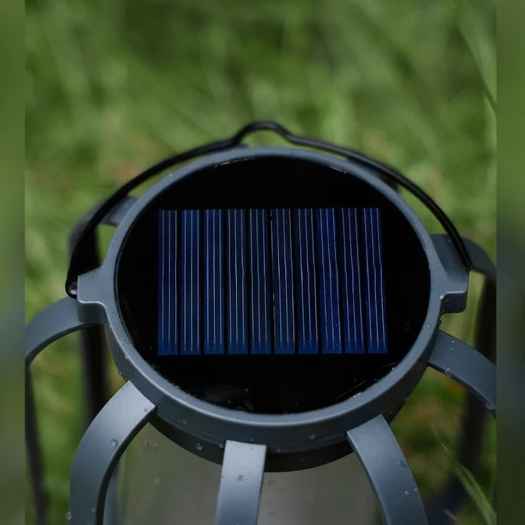 Solar Lantern Flickering Flame Waterproof Outdoor Design
