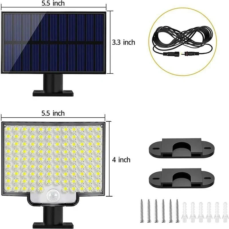 Solar Motion Sensor Light 106 LED IP65 Weather-Resistant