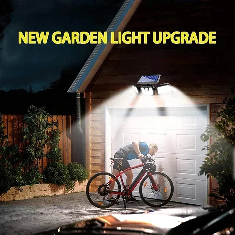 Solar Motion Sensor Light Adjustable Head 270° Coverage