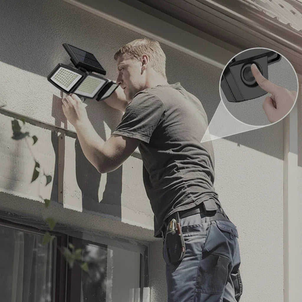 Solar Motion Sensor Security Light 2500 Lumens IP65 Water-Resistant