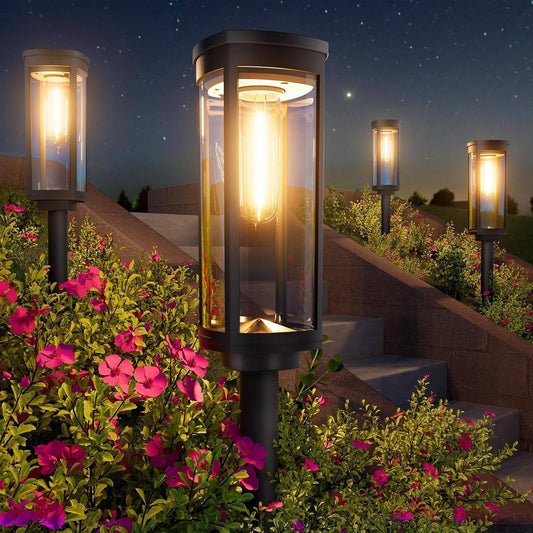 Solar Pathway Lights Dusk-to-Dawn 12-Hour Weatherproof