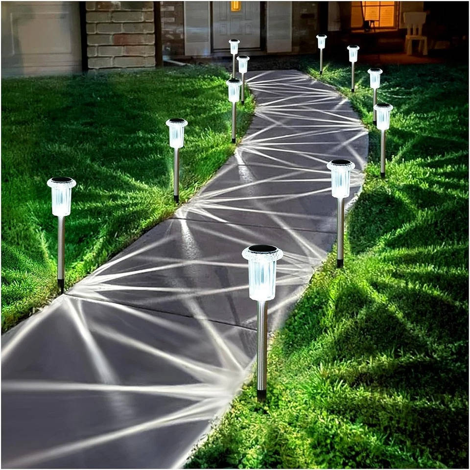 Solar Pathway Lights Dusk-to-Dawn Set of 10