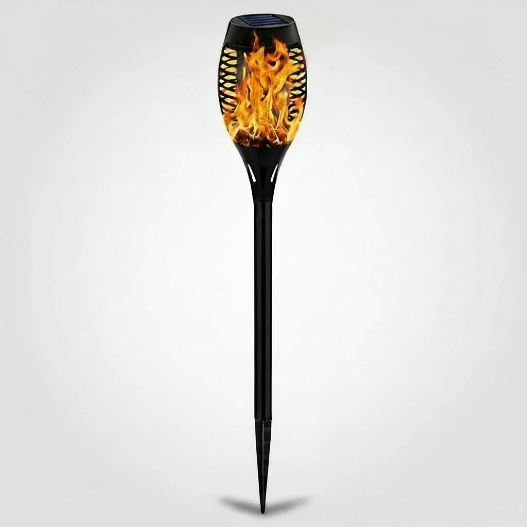 Solar Torch Lights Flickering Flame Weatherproof