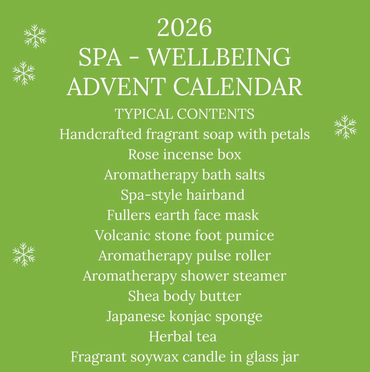 Spa Advent Calendar 12 Gifts Bath & Body Set