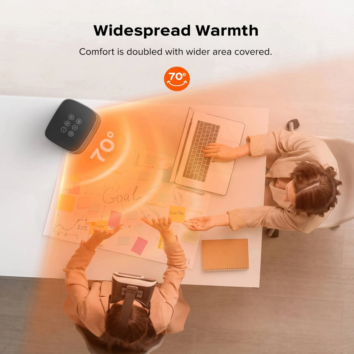 Space Heater 1500W Ceramic 70° Oscillation Remote Control