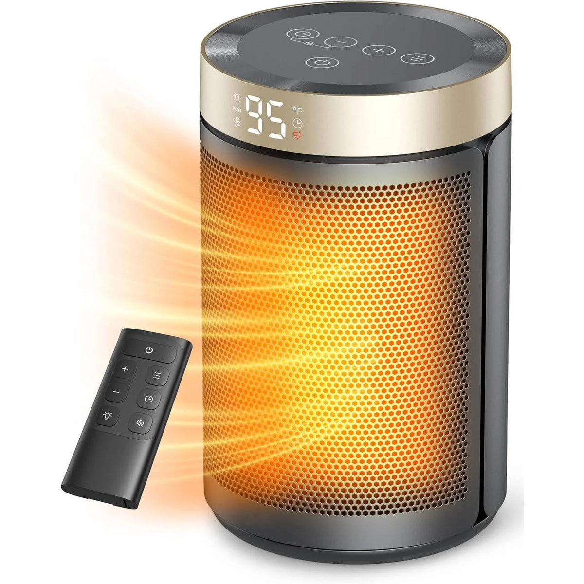 Space Heater Adjustable Thermostat Tip-Over & Overheat Protection