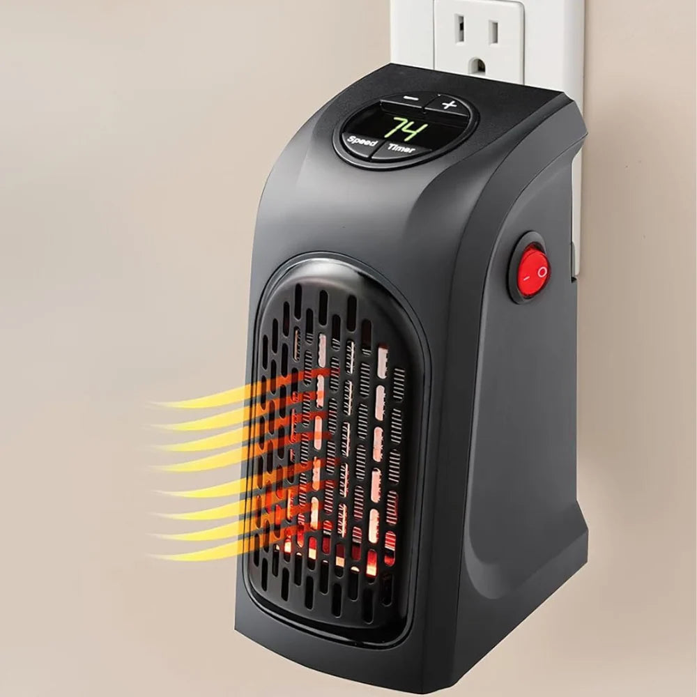 Space Heater Ceramic Wall-Mount Dual Speed 12-Hour Timer