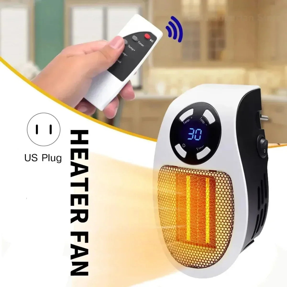 Space Heater Compact Tip-Over & Overheat Shutoff