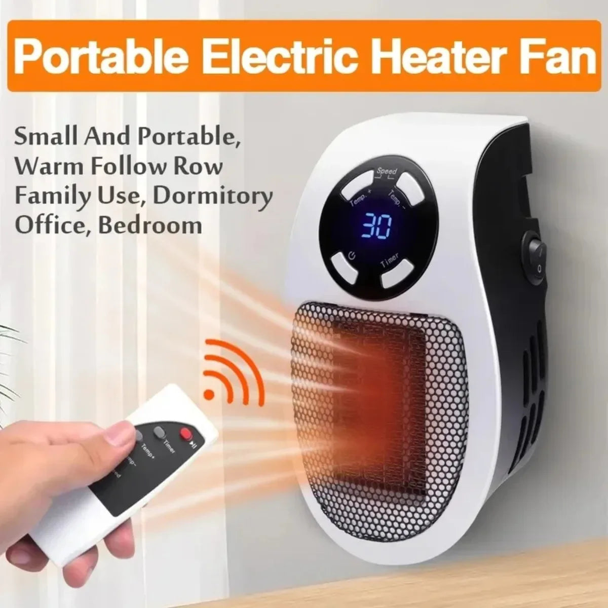 Space Heater Compact Tip-Over & Overheat Shutoff