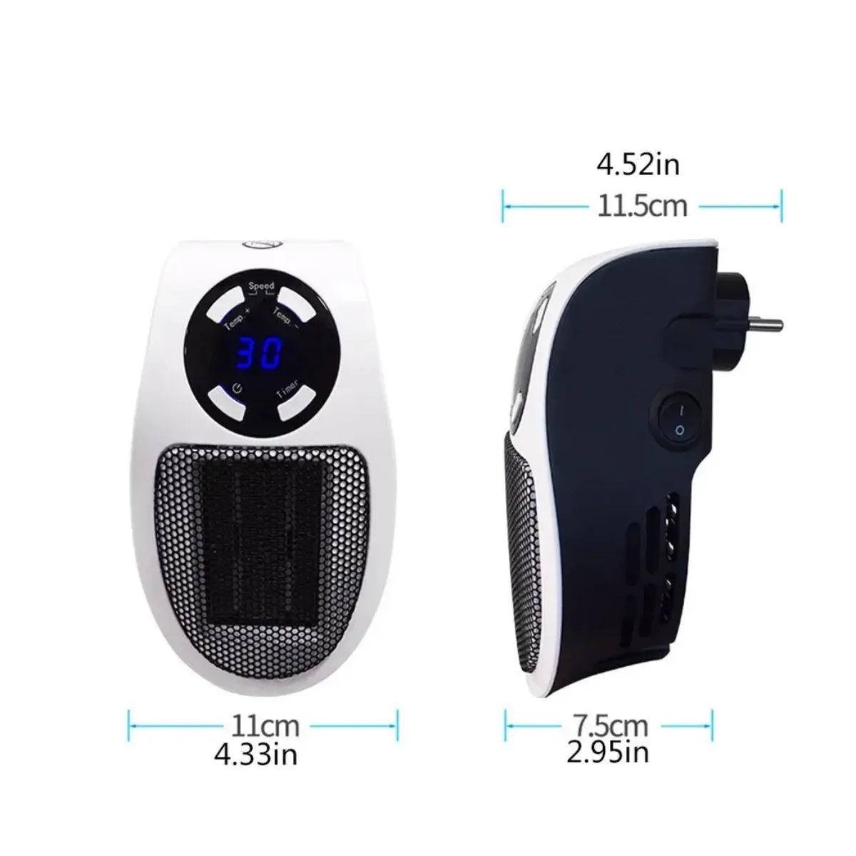 Space Heater Compact Tip-Over & Overheat Shutoff