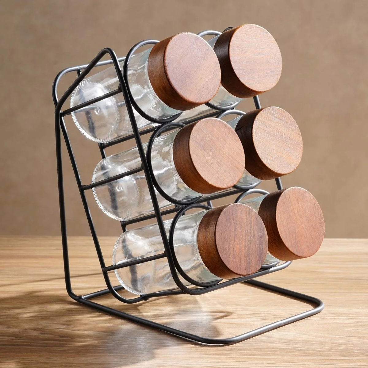 Spice Jar Set Airtight Lids Set of 6