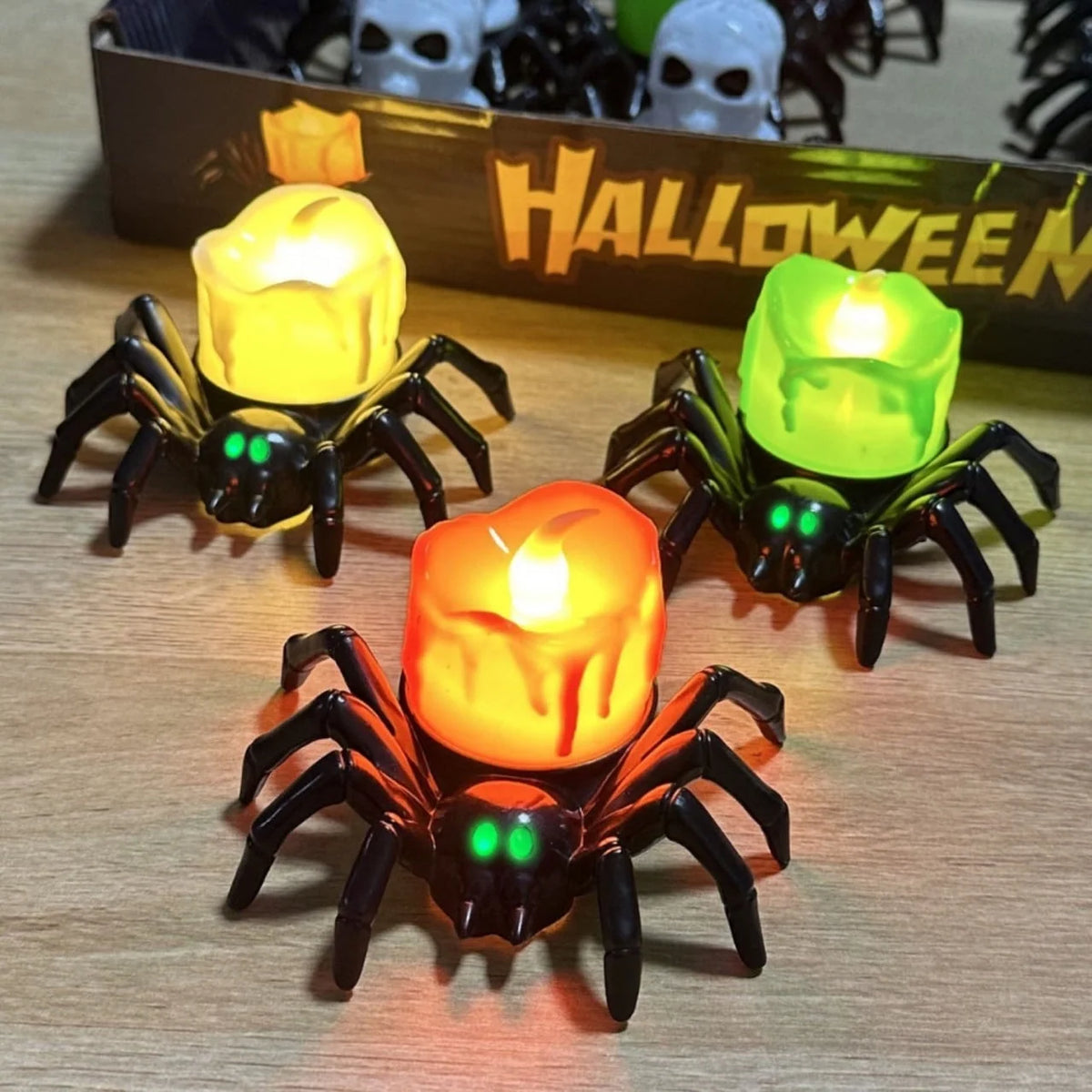 Spider Tea Light Flickering Flameless LED Halloween Decoration