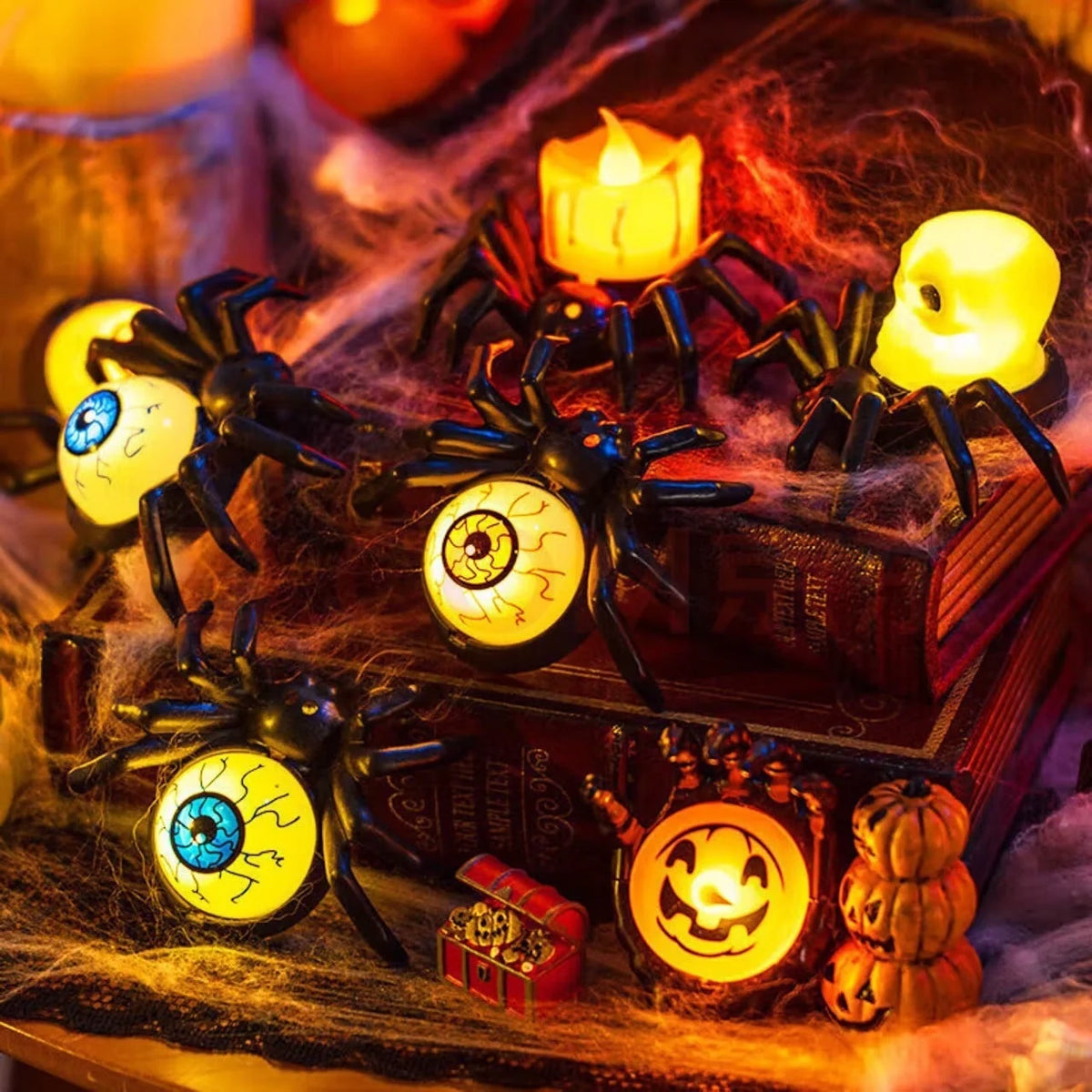 Spider Tea Light Flickering Flameless LED Halloween Decoration