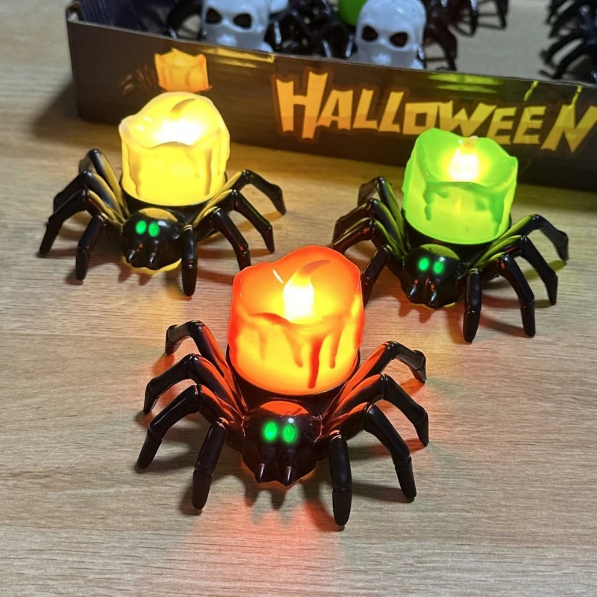 Spider Tea Light Flickering Flameless LED Halloween Decoration