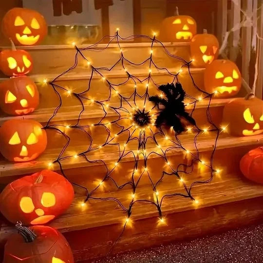 Spider Web Lights 80 LED Remote Control 8 Modes