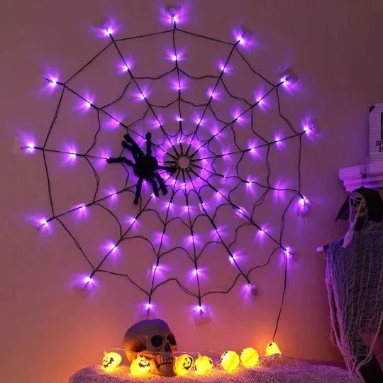 Spider Web Lights 80 LED Remote Control 8 Modes