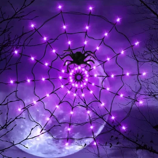 Spider Web Lights 80 LED Remote Control 8 Modes