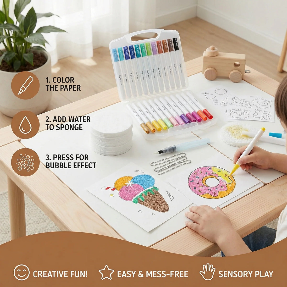 Sponge Painting Set Bubble Texture Multiple Shapes