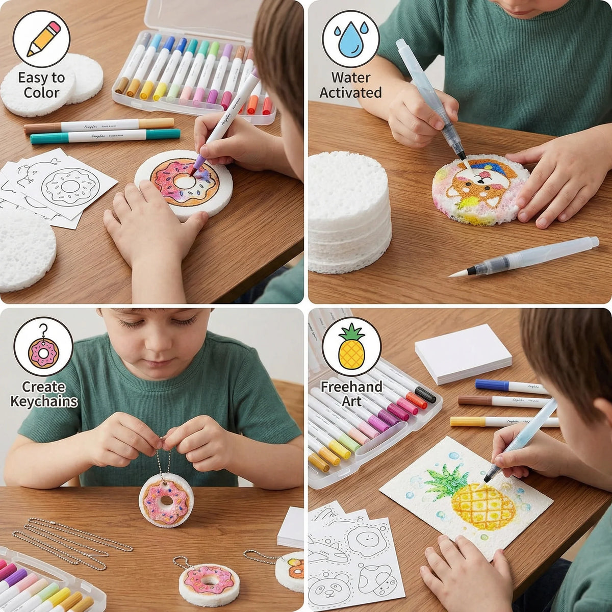 Sponge Painting Set Bubble Texture Multiple Shapes