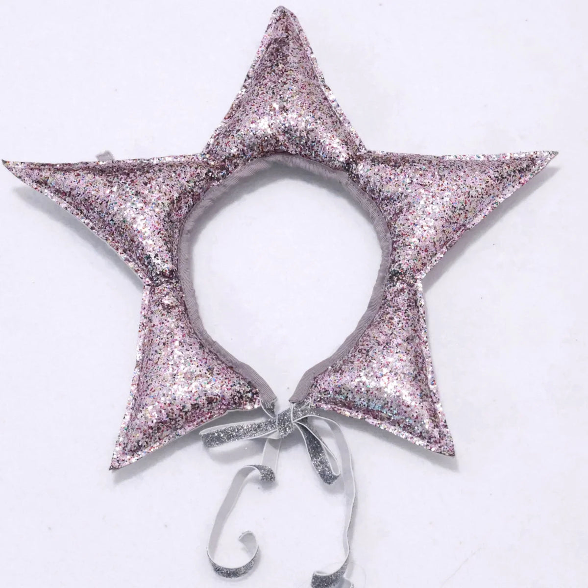 Star Headband Glitter Padded Stars Adjustable Satin Ties