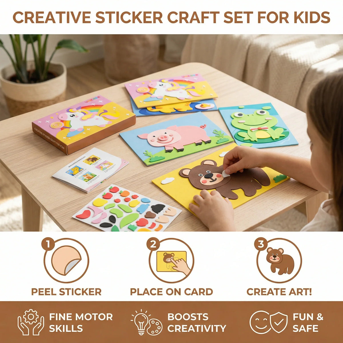 Sticker Activity Set Numbered Matching Peel-and-Stick Portable