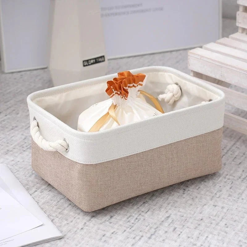 Storage Basket Linen Shape-Retaining Lightweight