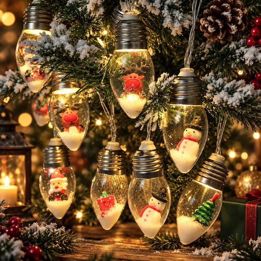 String Lights Battery Operated Acrylic Globes & Warm LED