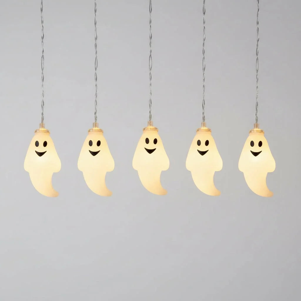 String Lights Ghost-Shaped 10 LED Battery-Powered Indoor & Outdoor