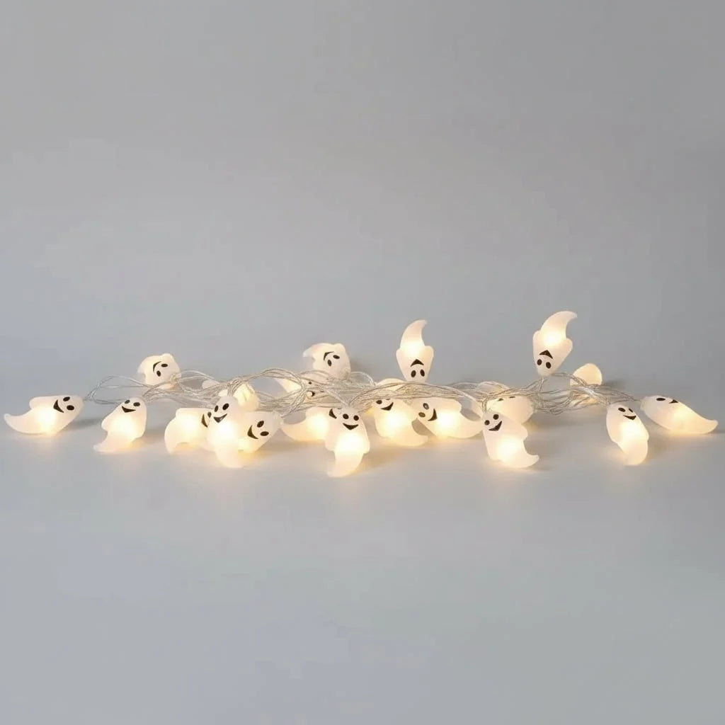 String Lights Ghost-Shaped 10 LED Battery-Powered Indoor & Outdoor