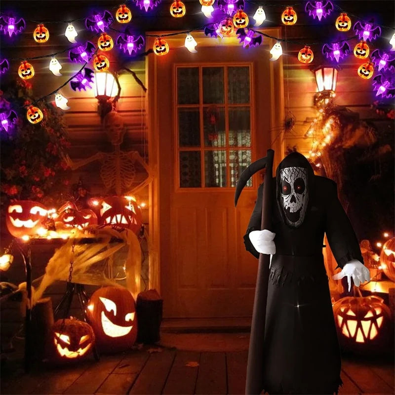 String Lights Halloween LED Bat Ghost & Pumpkin Figures