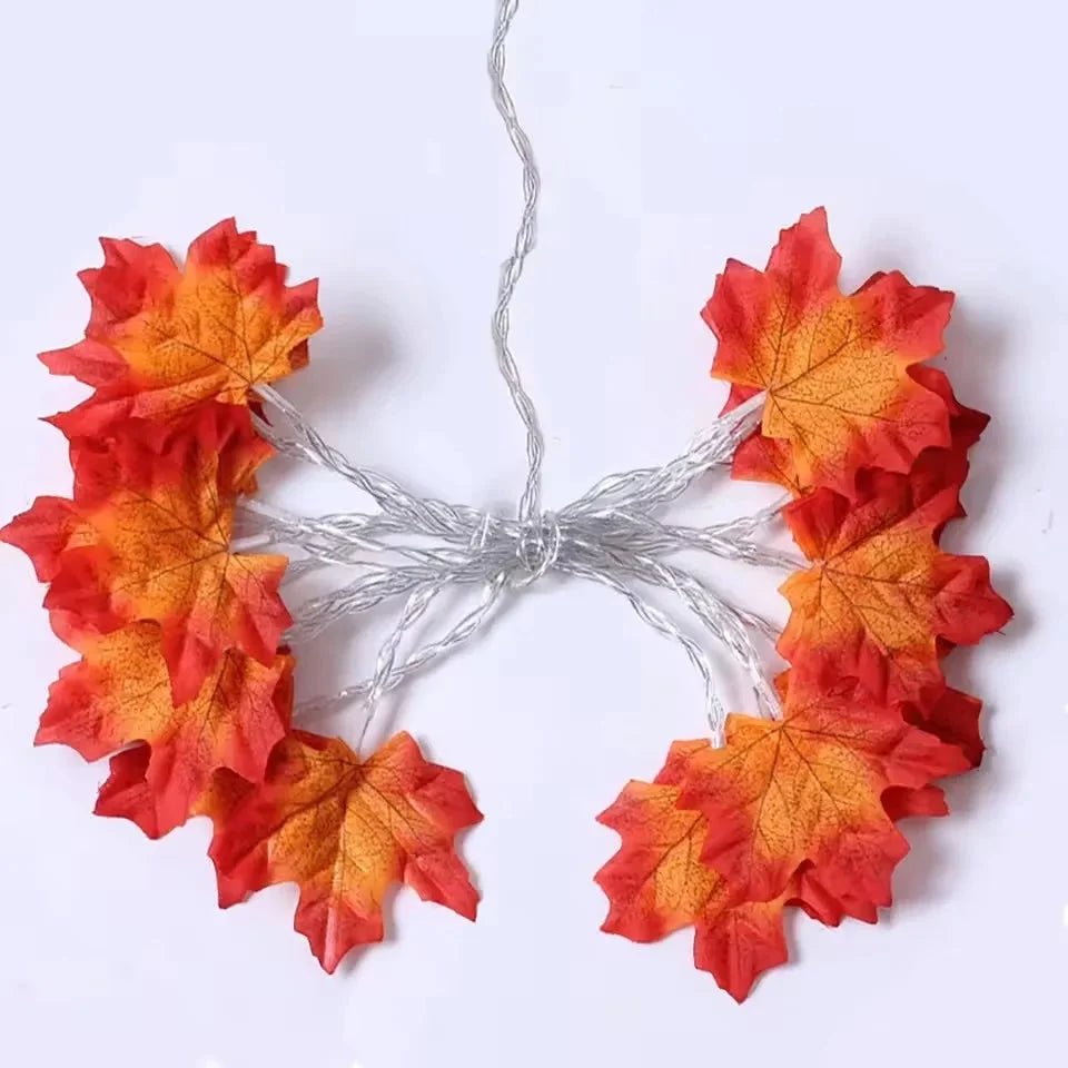 String Lights Maple Leaf Warm Amber LED
