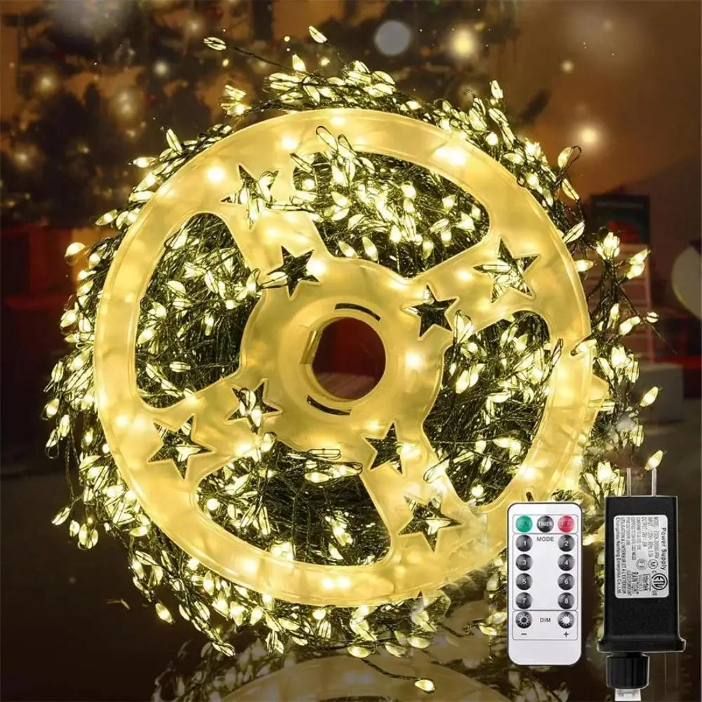 String Lights Starburst Design Flexible Copper Wire Remote Control IP65 Splashproof