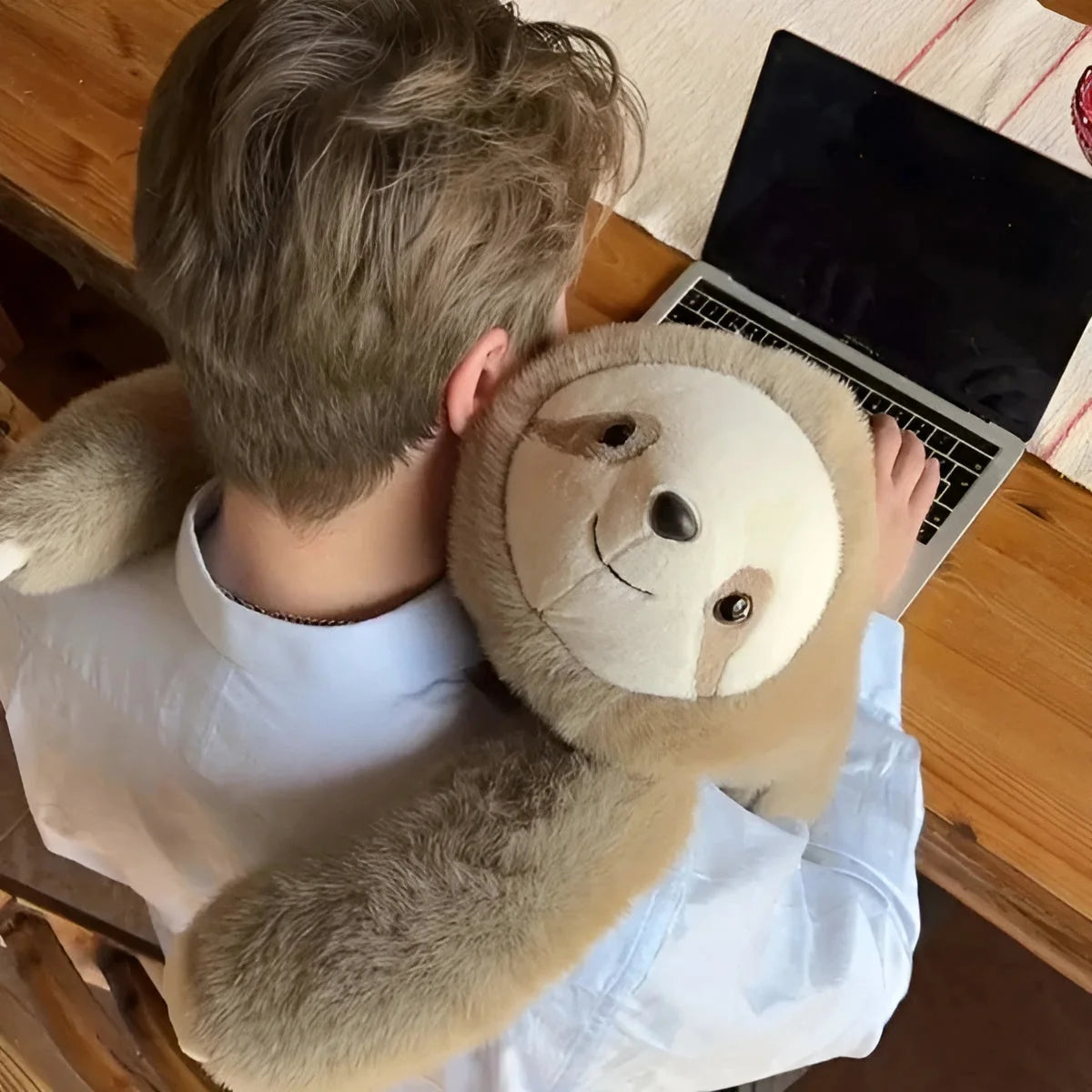 Stuffed Animal Cuddle Pillow Faux Fur Extra-Long Arms