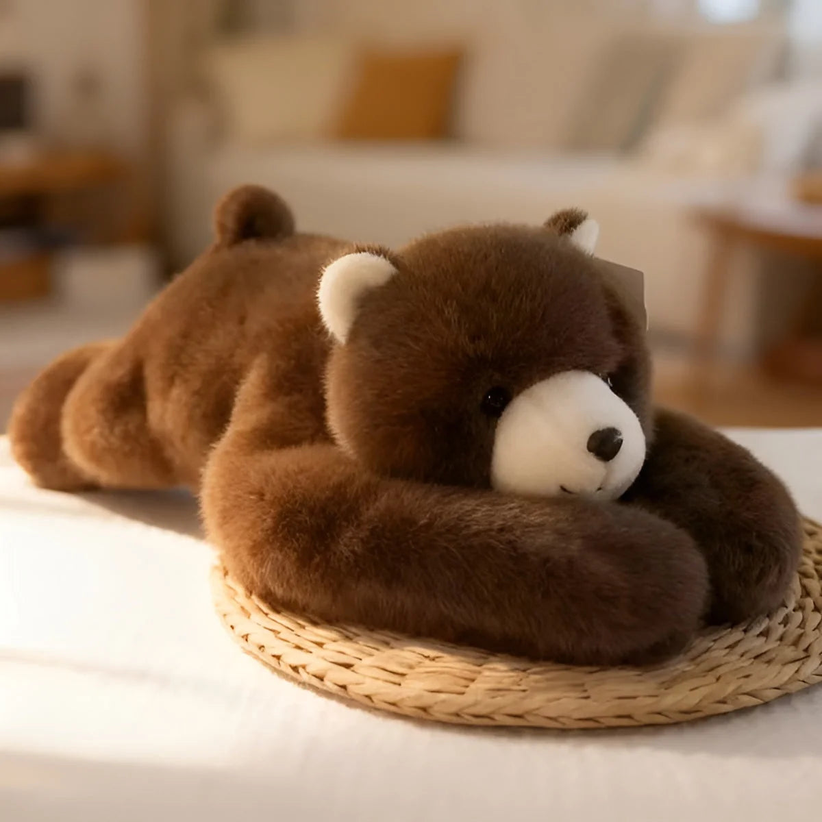 Stuffed Animal Cuddle Pillow Faux Fur Extra-Long Arms