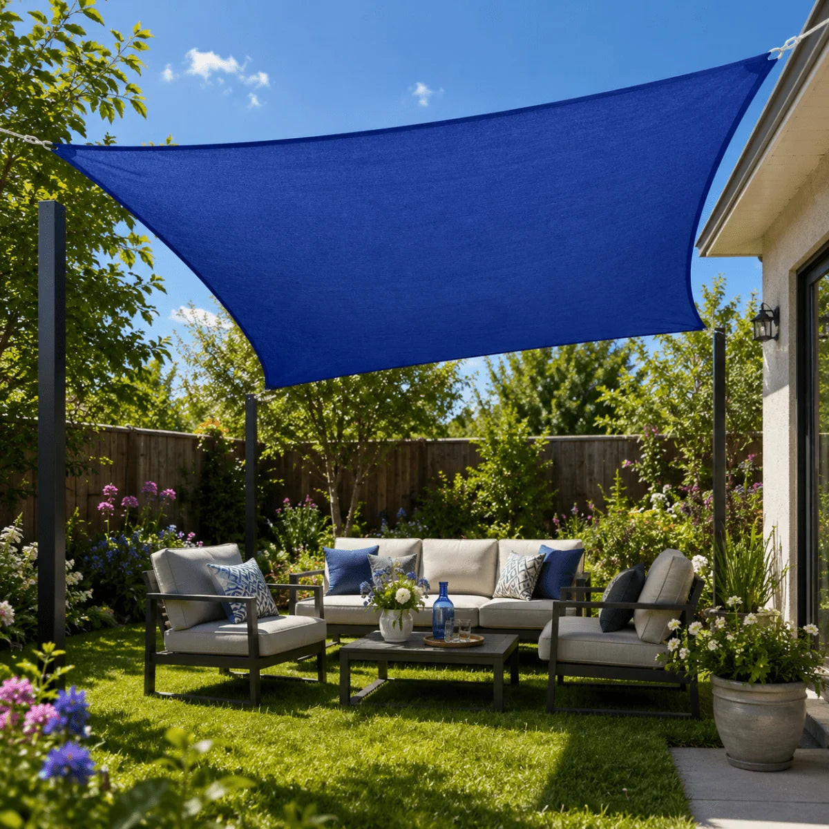Sun Shade Sail Waterproof UV Protection Polyester Fabric