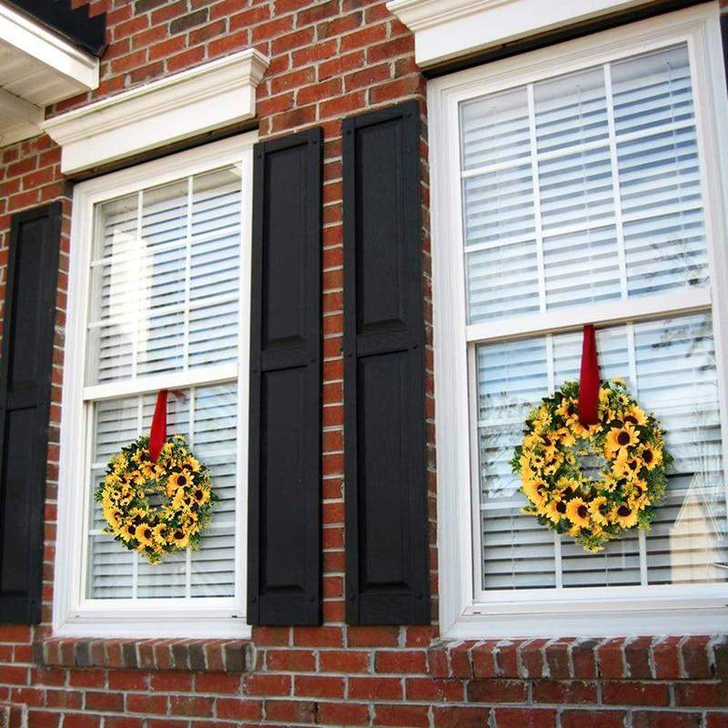 Sunflower Wreath Artificial Crepe Flowers Rattan Base