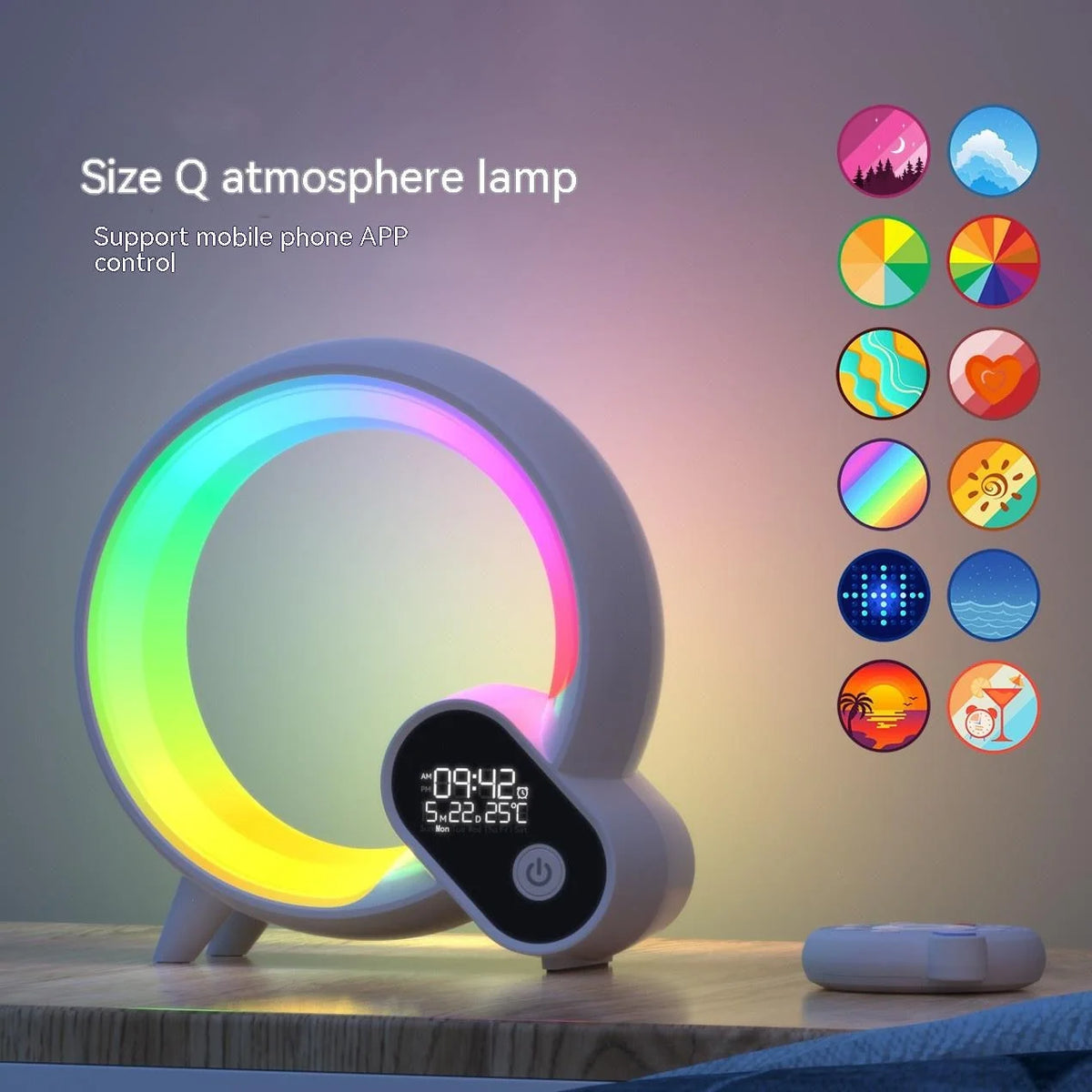 Sunrise Alarm Clock App-Controlled White Noise Sounds Digital Display