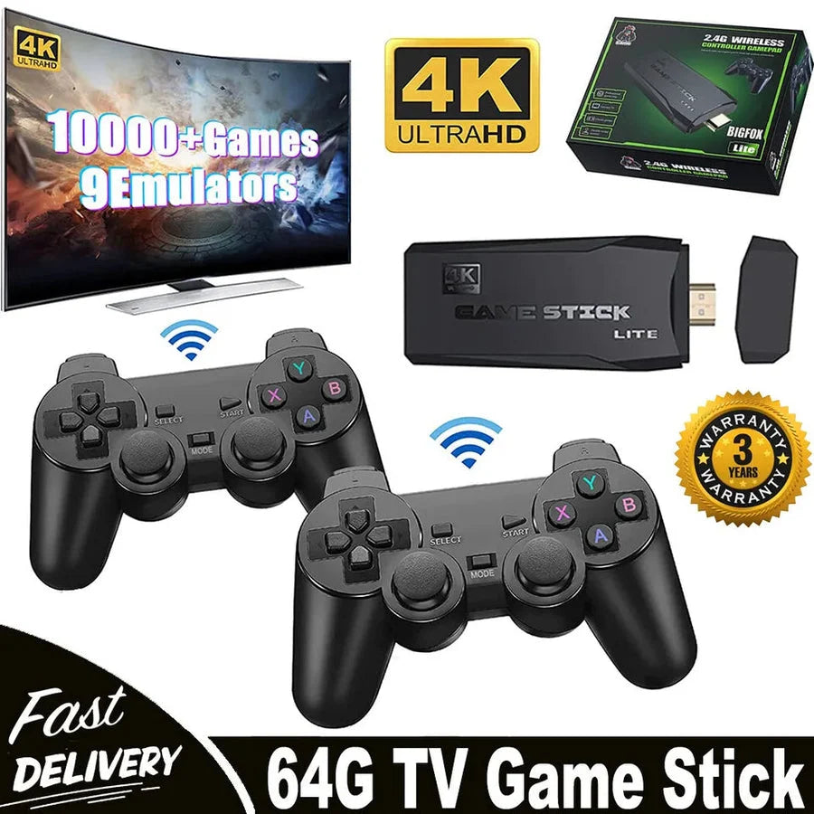 TV Game Stick Console Preloaded 20,000 Games Wireless Controllers