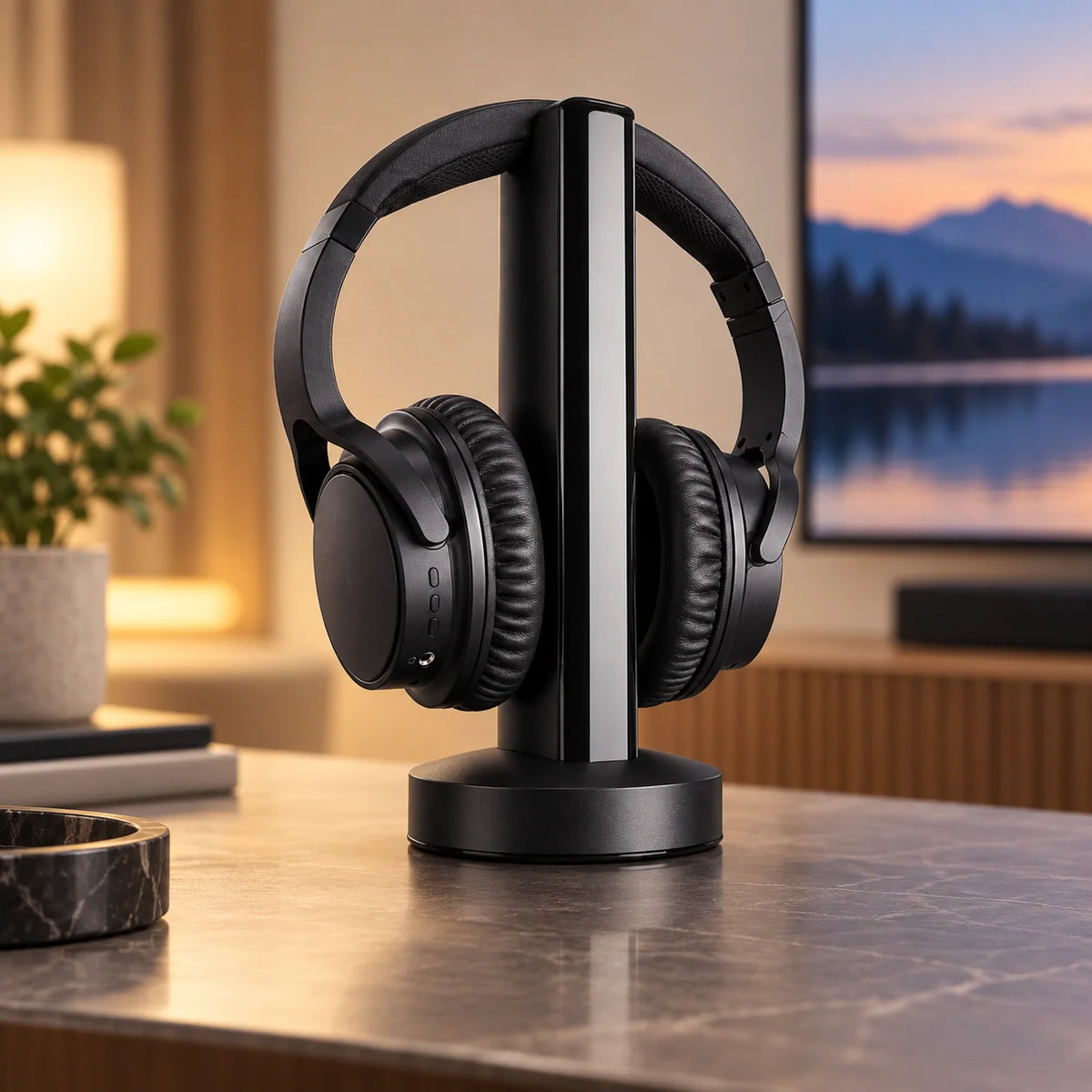 TV Headphones UHF Wireless 20-Hour Battery Life