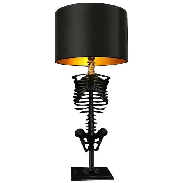 Table Lamp Black Skeleton Design Warm Accent Lighting